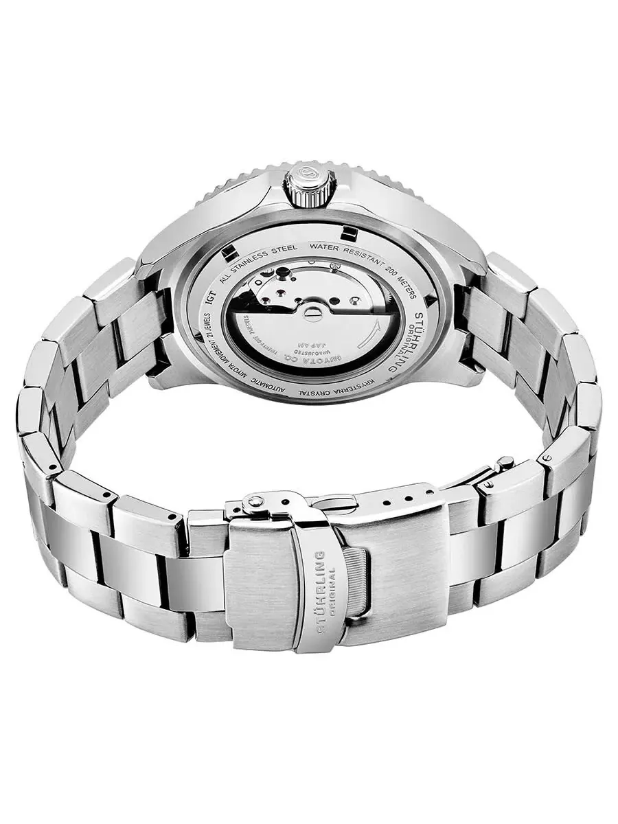 Мужские часы Stuhrling Original Aquadiver Automatic с черным циферблатом M13543 — изображение 2 из 7, оттенок черный