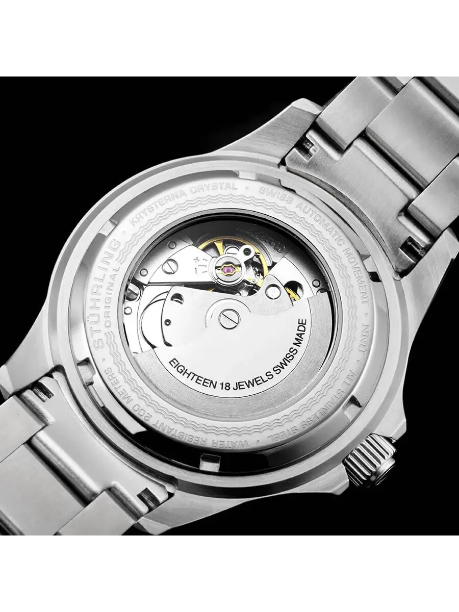 Мужские часы Stuhrling Original Aquadiver Automatic с синим циферблатом M13535 — изображение 6 из 7, оттенок синий