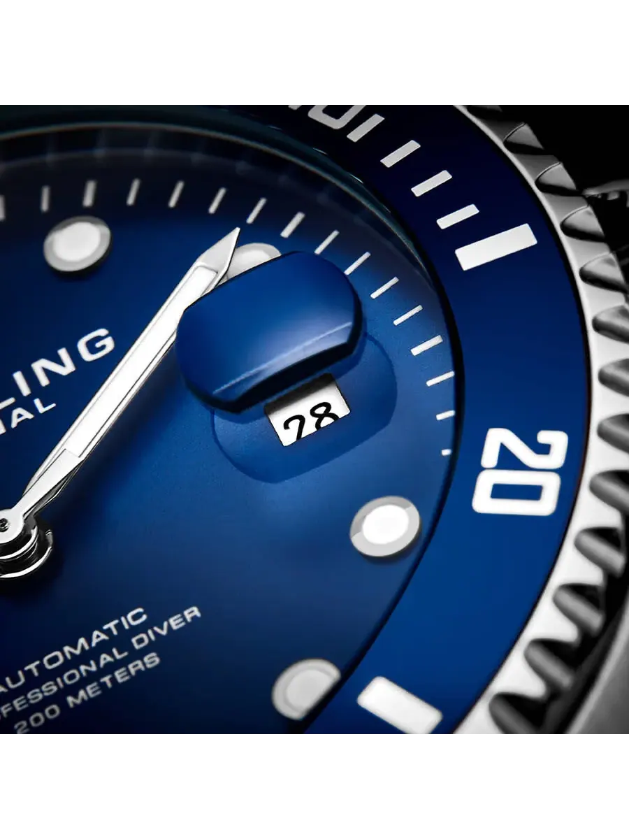 Мужские часы Stuhrling Original Aquadiver Automatic с синим циферблатом M13544 — изображение 5 из 7, оттенок серебряный