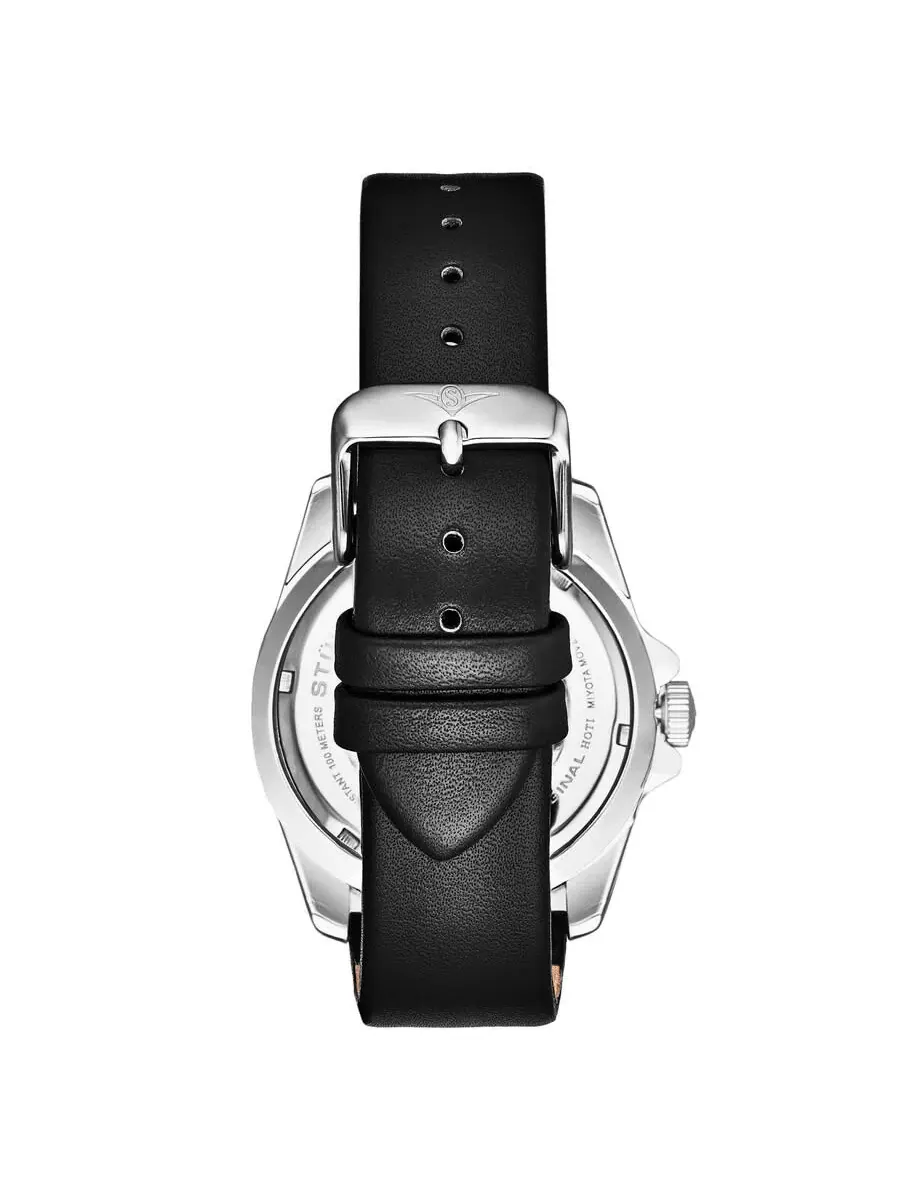 Мужские кварцевые часы Stuhrling Original Aquadiver с черным циферблатом, модель M17203 — изображение 3 из 3, оттенок черный