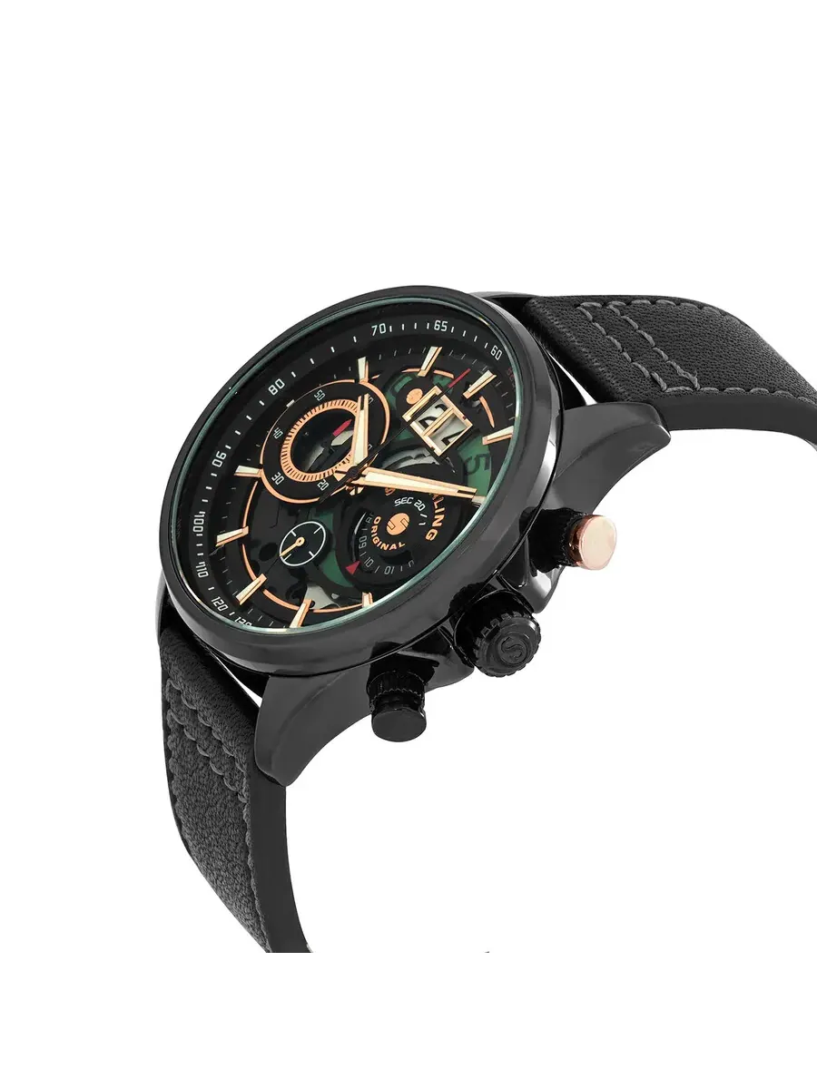 Мужские часы Stuhrling Original Aviator с черным циферблатом M15544 — изображение 2 из 3, оттенок черный