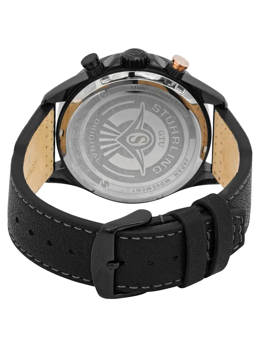 Мужские часы Stuhrling Original Aviator с черным циферблатом M15544 — изображение 3 из 3, оттенок черный