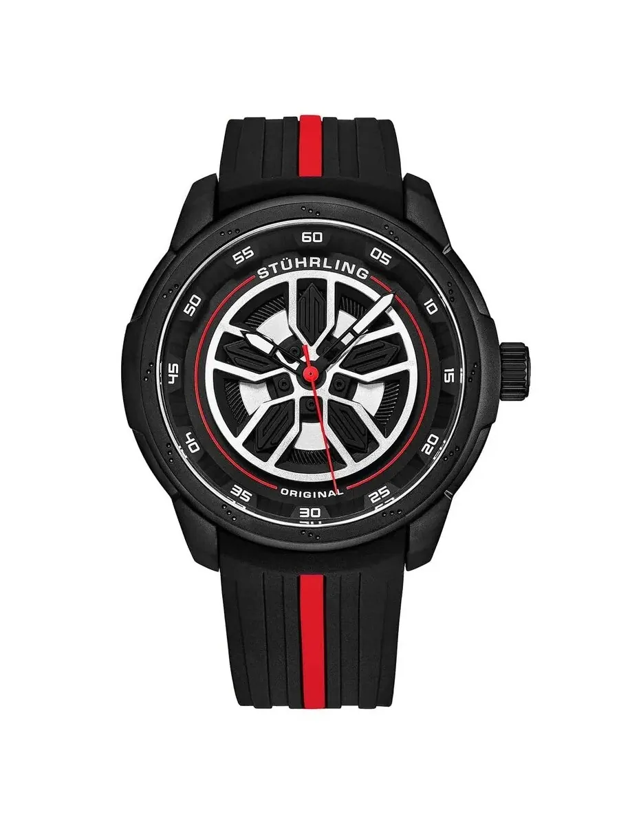 Мужские часы Stuhrling Original Aviator с черным циферблатом M15578