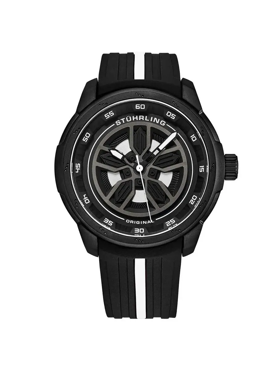 Мужские часы Stuhrling Original Aviator с черным циферблатом M15581