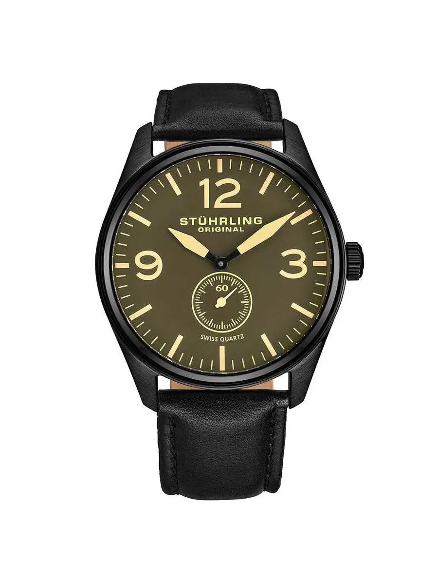 Мужские часы Stuhrling Original Aviator с коричневым циферблатом M15557