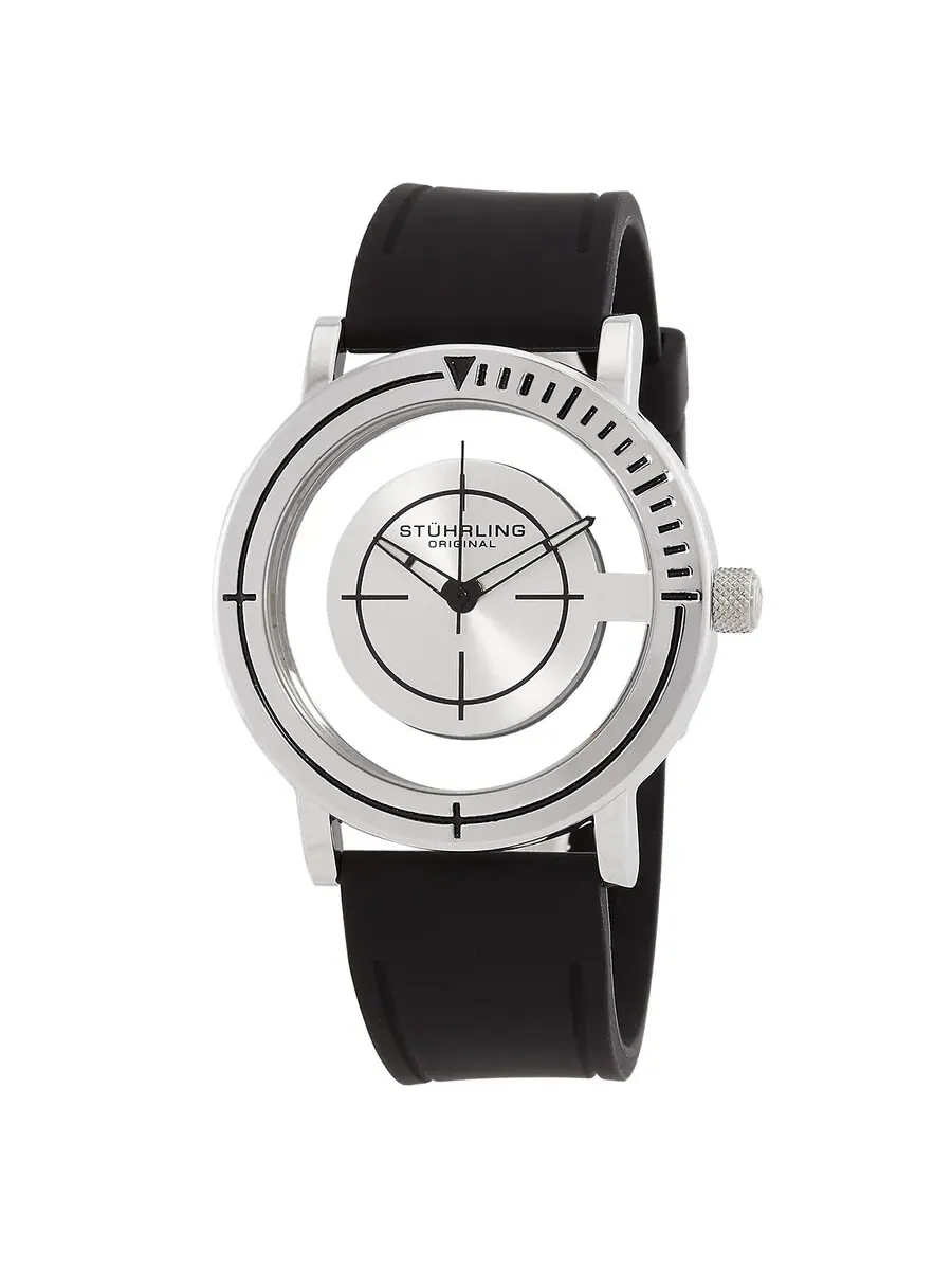 Мужские часы Stuhrling Original Aviator с кварцевым механизмом и серебристым циферблатом M16254