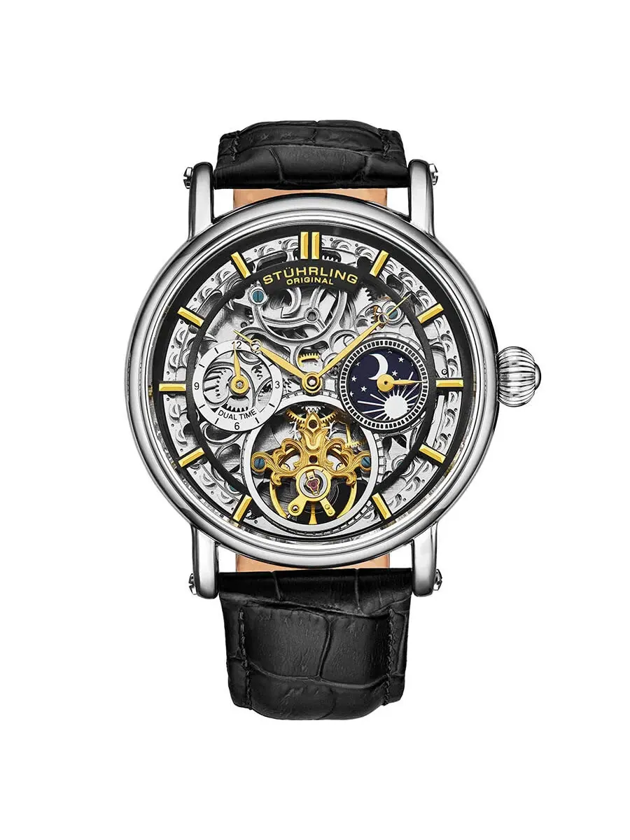 Мужские часы Stuhrling Original Legacy Automatic с черным циферблатом M13581