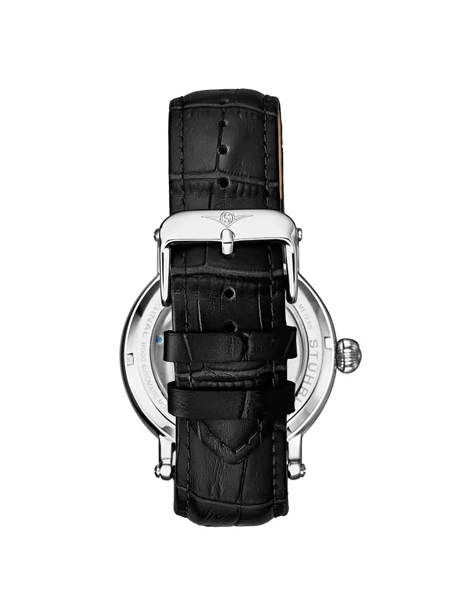 Мужские часы Stuhrling Original Legacy Automatic с черным циферблатом M13581 — изображение 2 из 2, оттенок серебряный