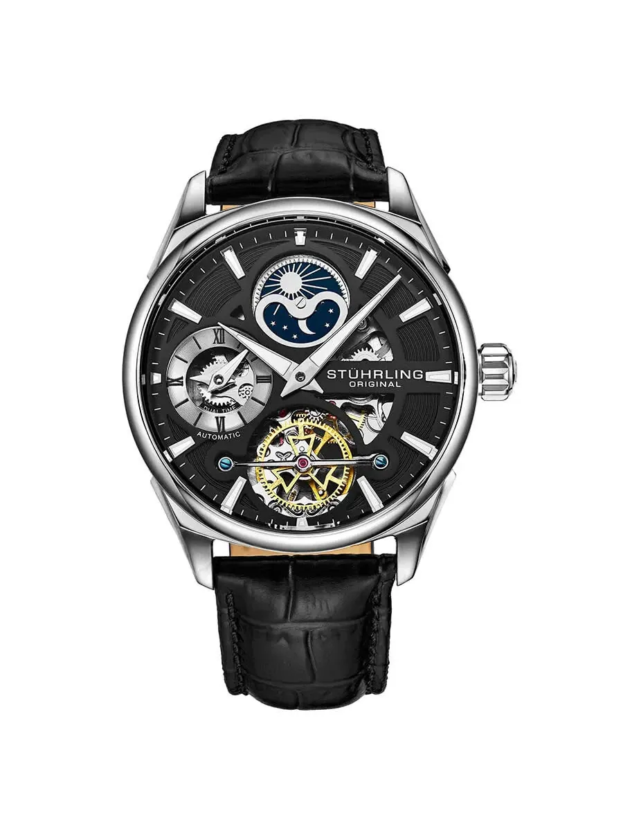 Мужские часы Stuhrling Original Legacy Automatic с черным циферблатом M13599