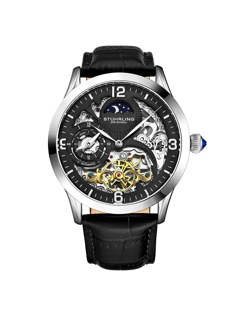 Мужские часы Stuhrling Original Legacy Automatic с черным циферблатом M13601