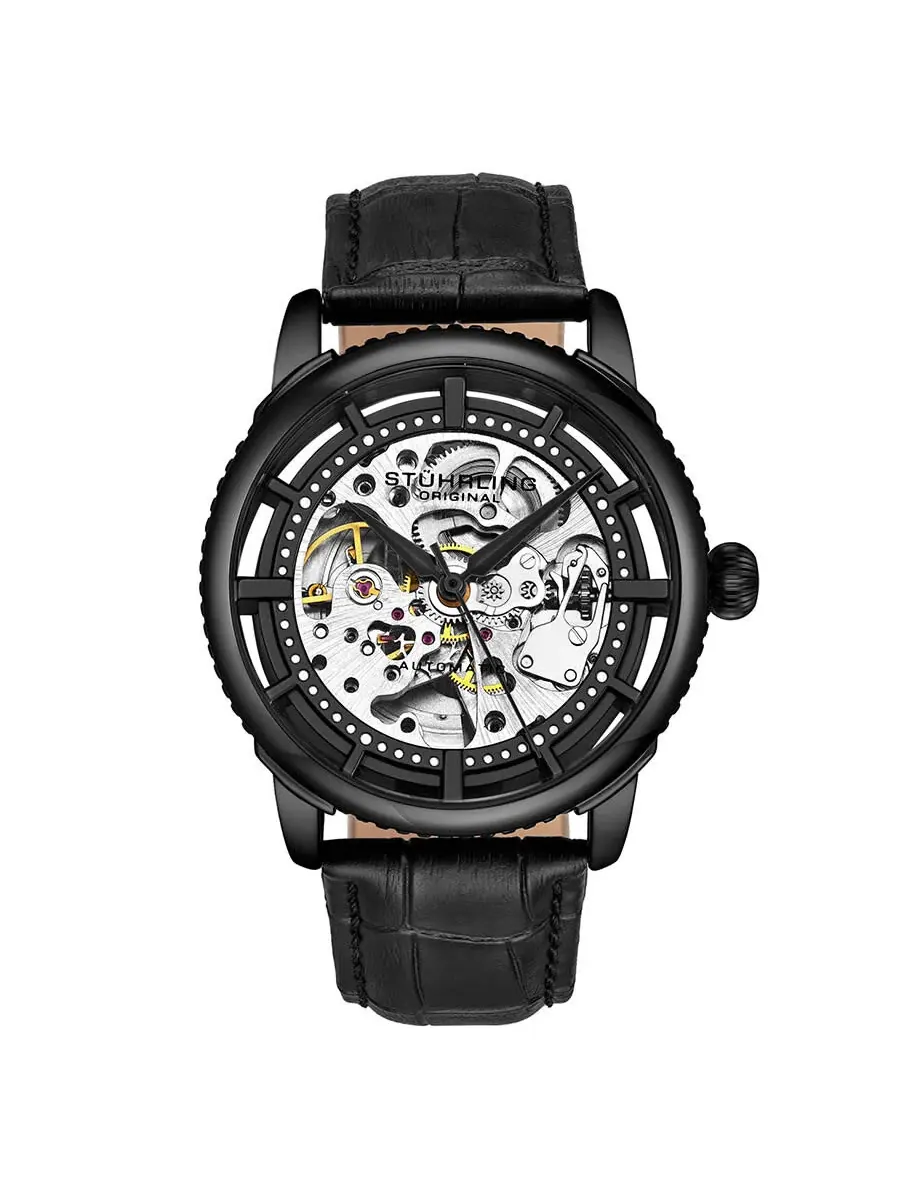 Мужские часы Stuhrling Original Legacy Automatic с черным циферблатом M13632