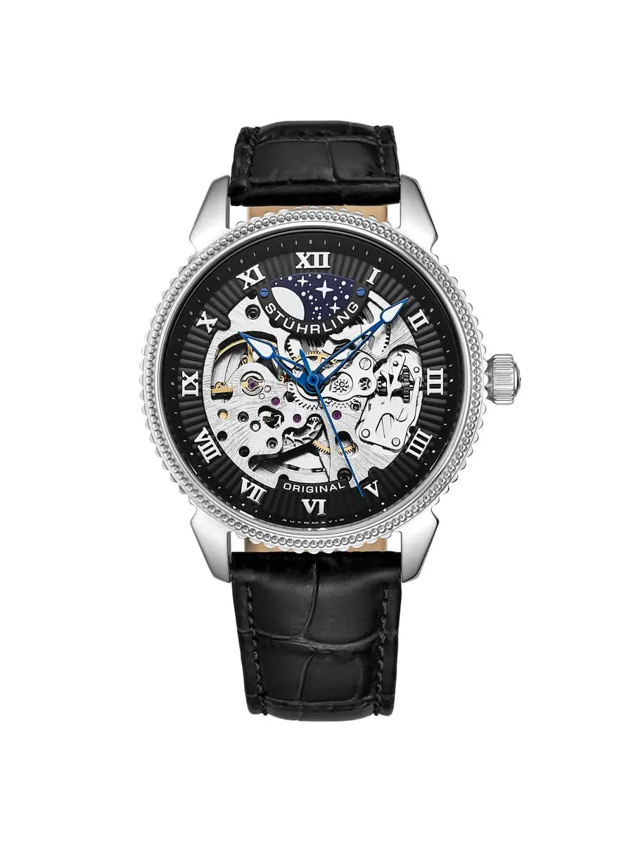 Мужские часы Stuhrling Original Legacy Automatic с черным циферблатом M16860