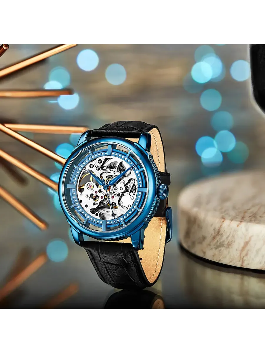 Мужские часы Stuhrling Original Legacy Automatic с синим циферблатом M13630 — изображение 3 из 3, оттенок синий
