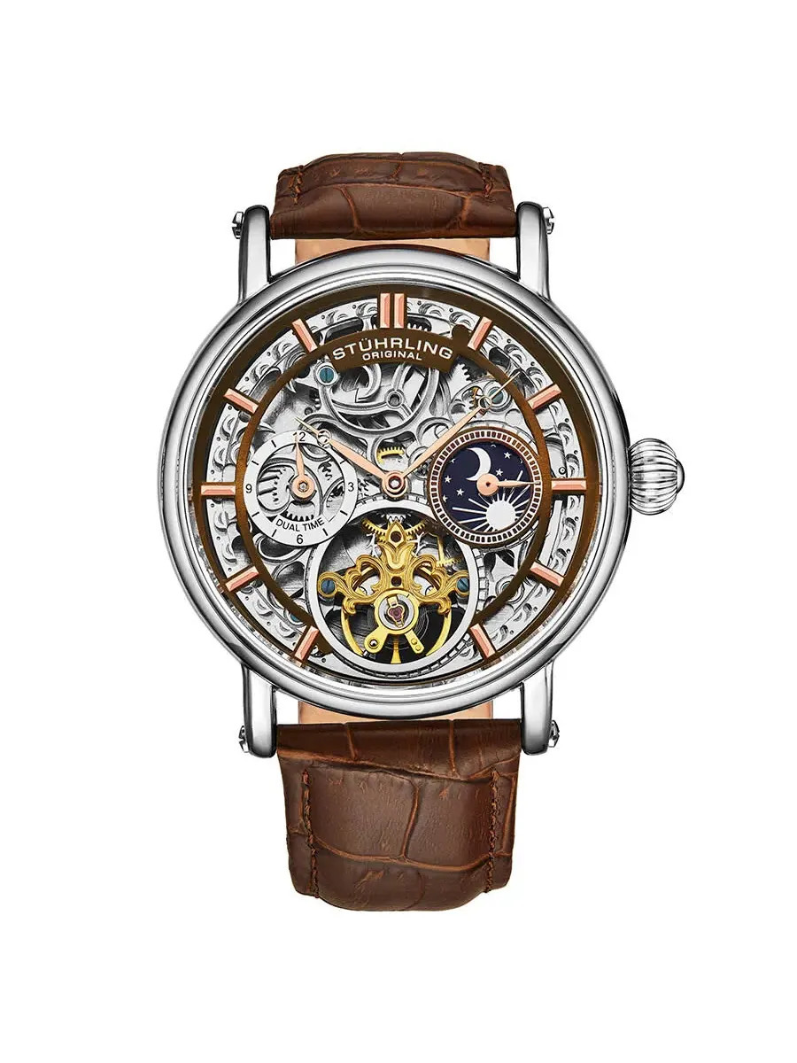 Мужские часы Stuhrling Original Legacy Automatic с коричневым циферблатом M13583