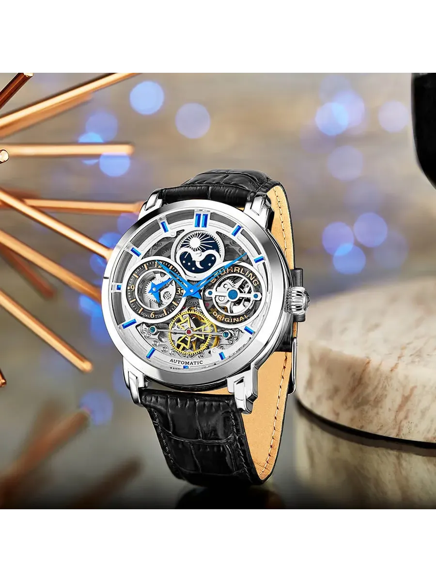 Мужские часы Stuhrling Original Legacy Automatic с серебристым циферблатом M13541 — изображение 3 из 7, оттенок серебряный