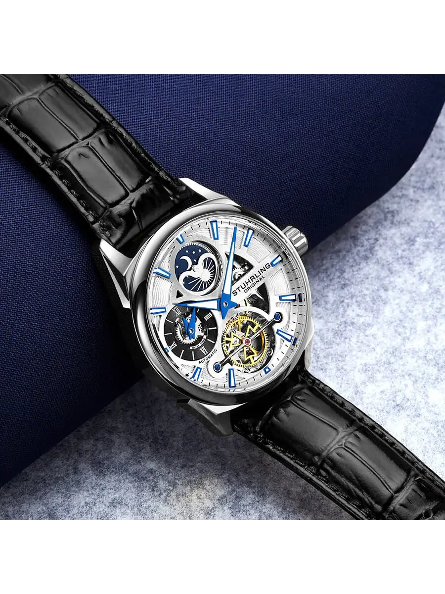 Мужские часы Stuhrling Original Legacy Automatic с серебристым циферблатом M13598 — изображение 3 из 6, оттенок серебряный