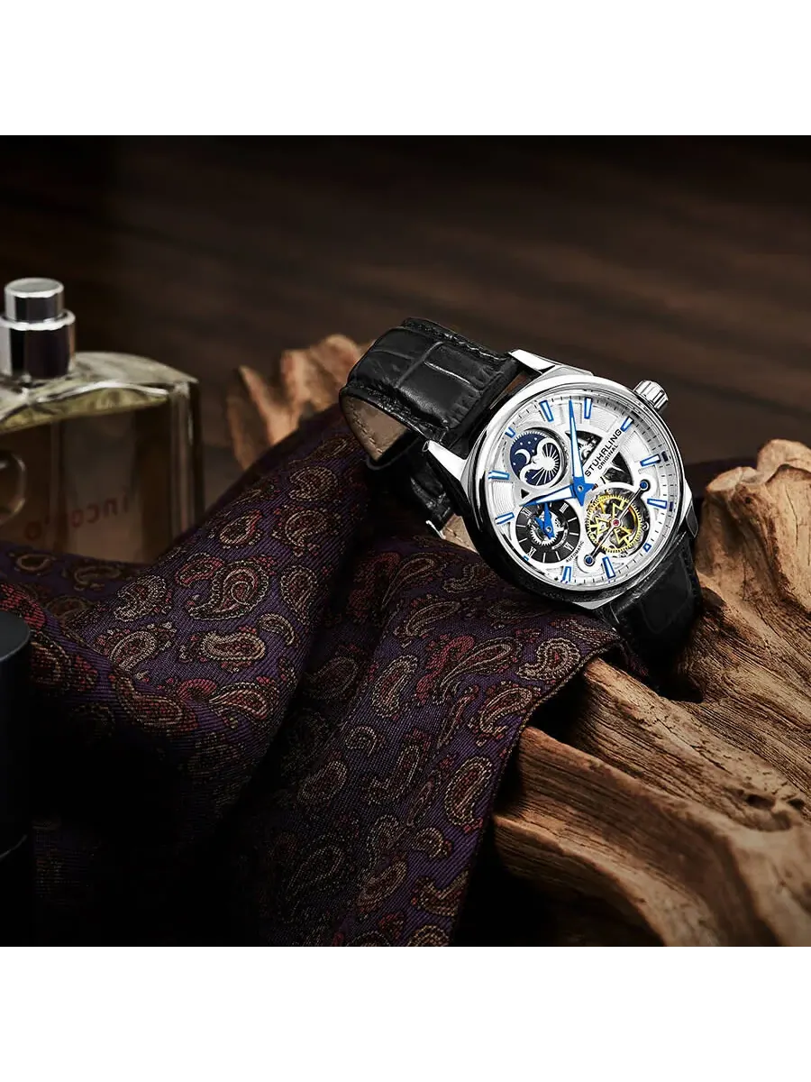 Мужские часы Stuhrling Original Legacy Automatic с серебристым циферблатом M13598 — изображение 6 из 6, оттенок серебряный