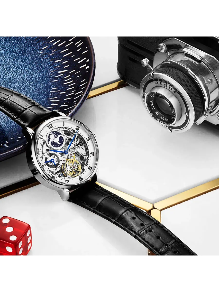 Мужские часы Stuhrling Original Legacy Automatic с серебристым циферблатом M13600 — изображение 3 из 3, оттенок серебряный