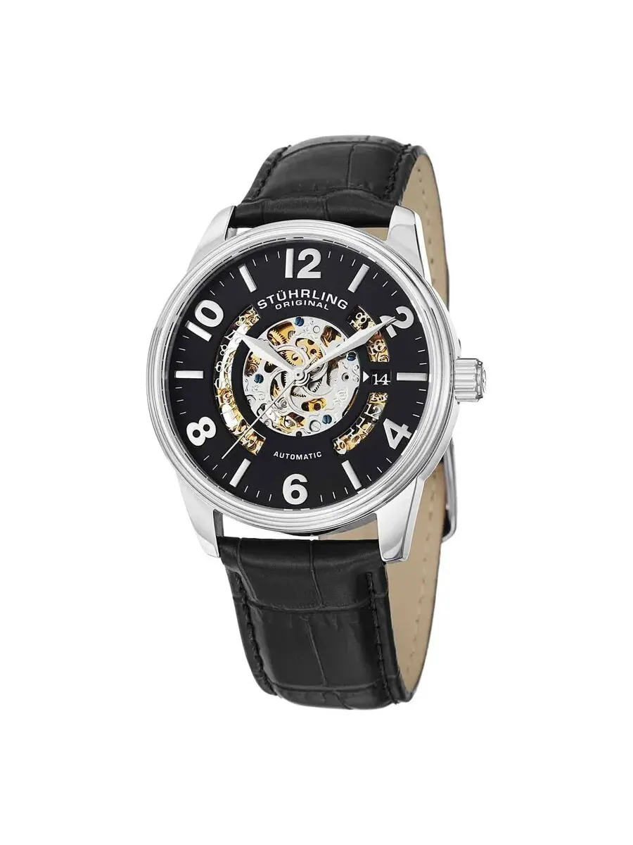 Мужские часы Stuhrling Original Legacy с черным циферблатом, модель M15363
