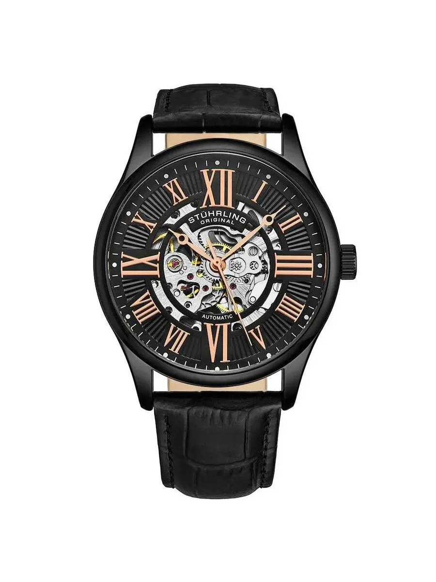 Мужские часы Stuhrling Original Legacy с черным циферблатом M15727