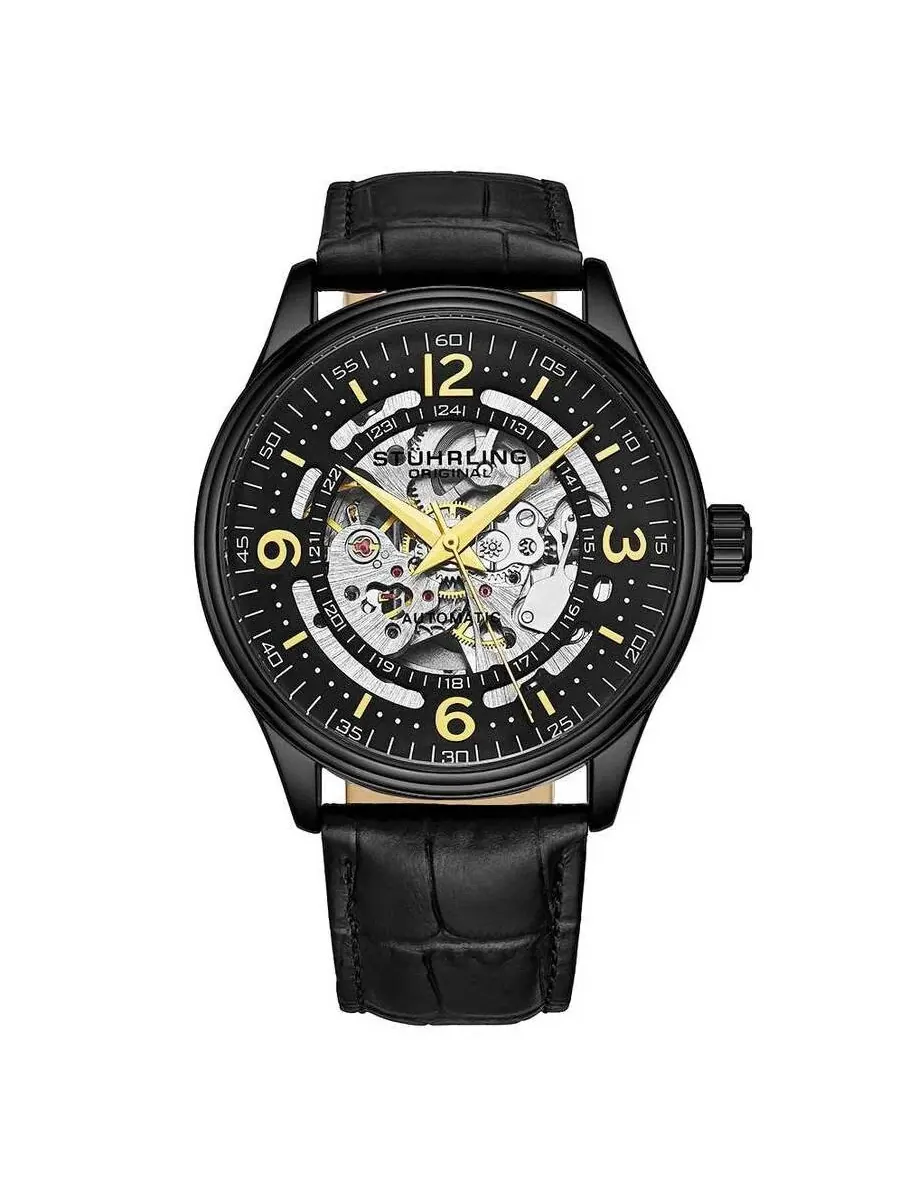 Мужские часы Stuhrling Original Legacy с черным циферблатом, модель M15746