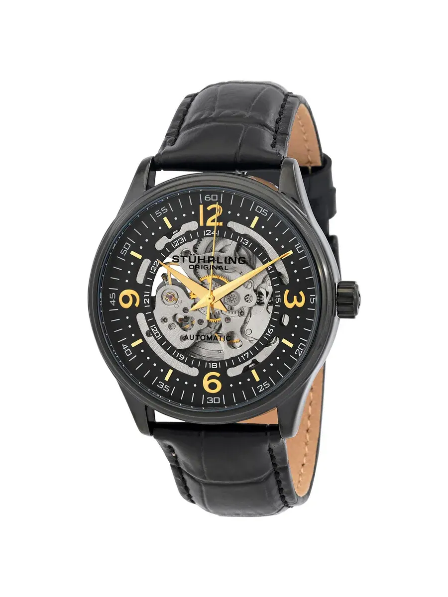 Мужские часы Stuhrling Original Legacy с черным циферблатом M15745