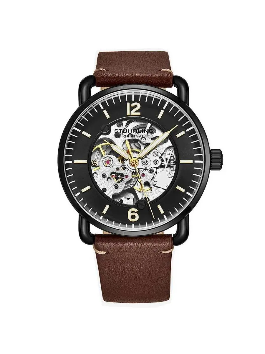 Мужские часы Stuhrling Original Legacy с черным циферблатом M15977
