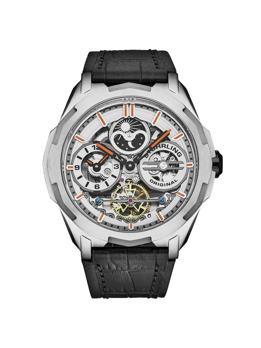 Мужские часы Stuhrling Original Legacy Chronograph Automatic с серебристым циферблатом M18219