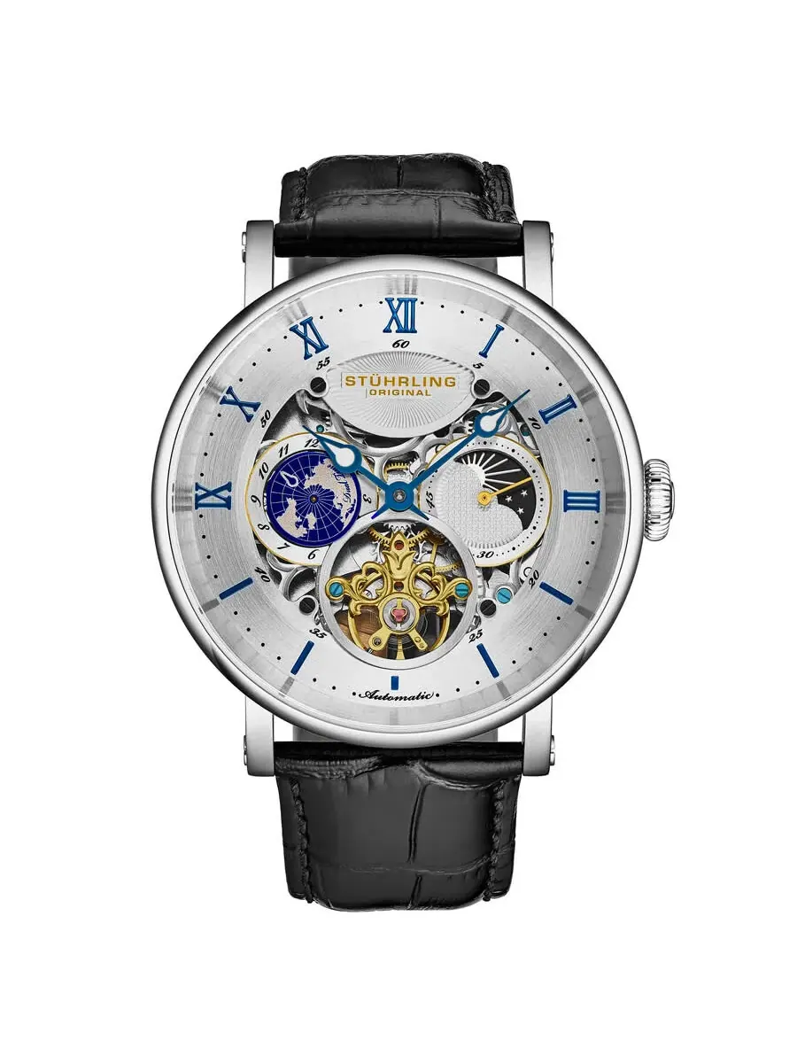 Мужские часы Stuhrling Original Legacy Chronograph Automatic с серебристым циферблатом M18228