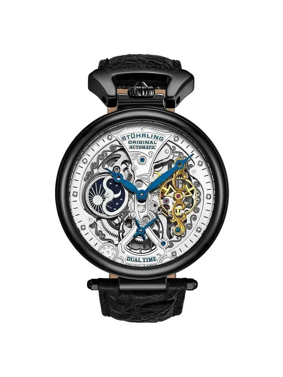 Мужские часы Stuhrling Original Legacy M15233 с серебристым циферблатом и бриллиантом