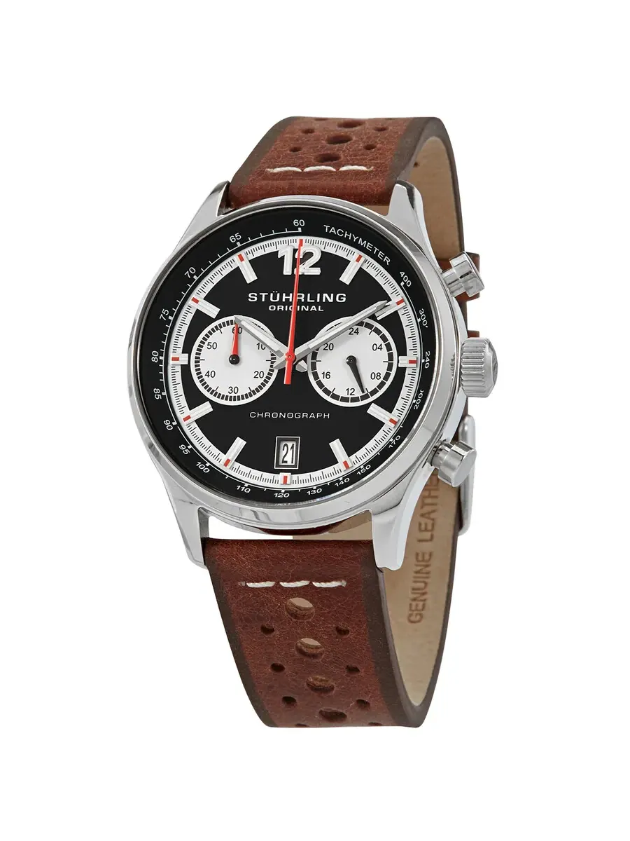 Мужские часы Stuhrling Original Monaco с черным циферблатом, модель M15560
