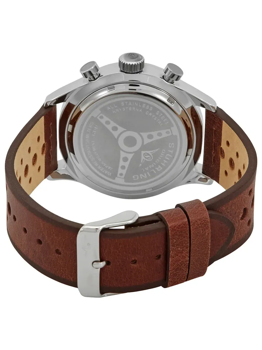 Мужские часы Stuhrling Original Monaco с черным циферблатом, модель M15560 — изображение 3 из 3, оттенок серебряный