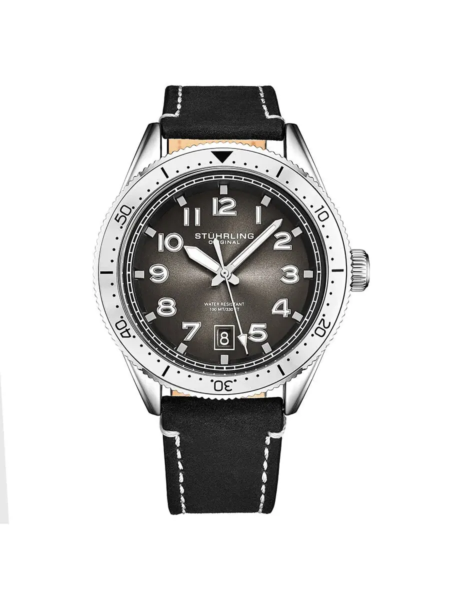 Мужские часы Stuhrling Original Monaco Quartz с черным циферблатом M13669