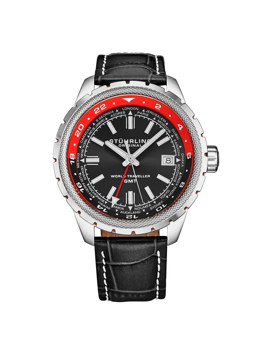 Мужские часы Stuhrling Original Monaco Quartz с черным циферблатом M18226