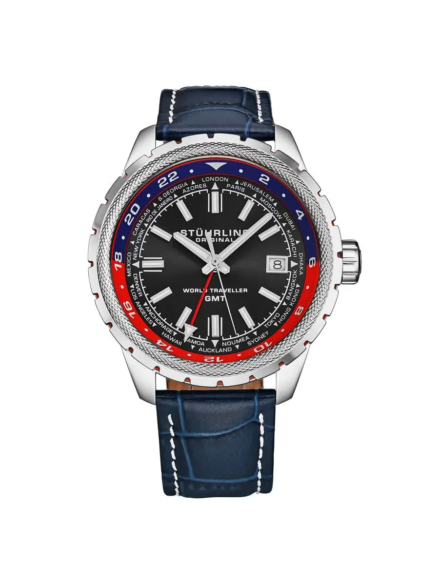Мужские часы Stuhrling Original Monaco Quartz с черным циферблатом M18227