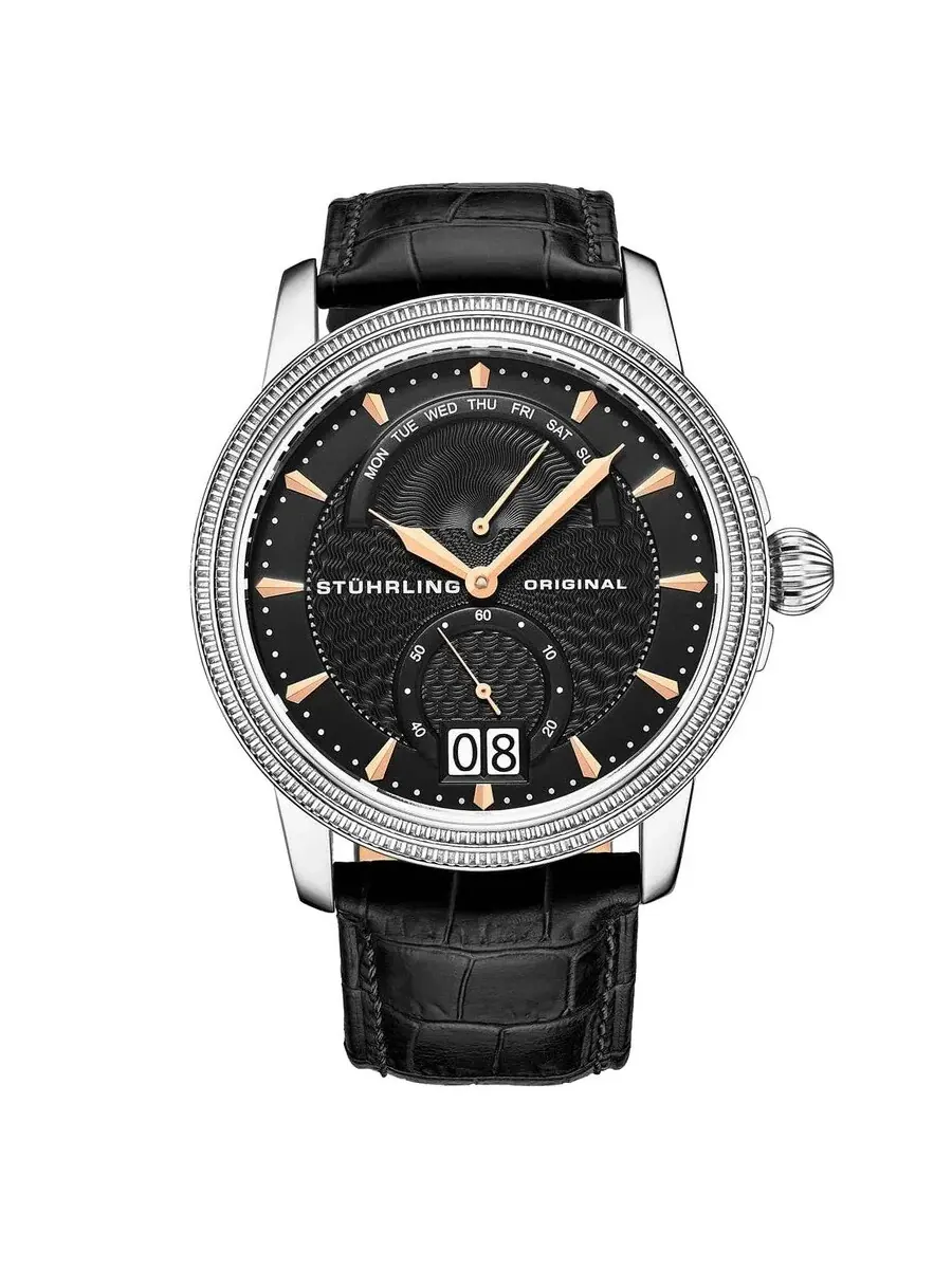 Мужские часы Stuhrling Original Symphony с черным циферблатом M15455