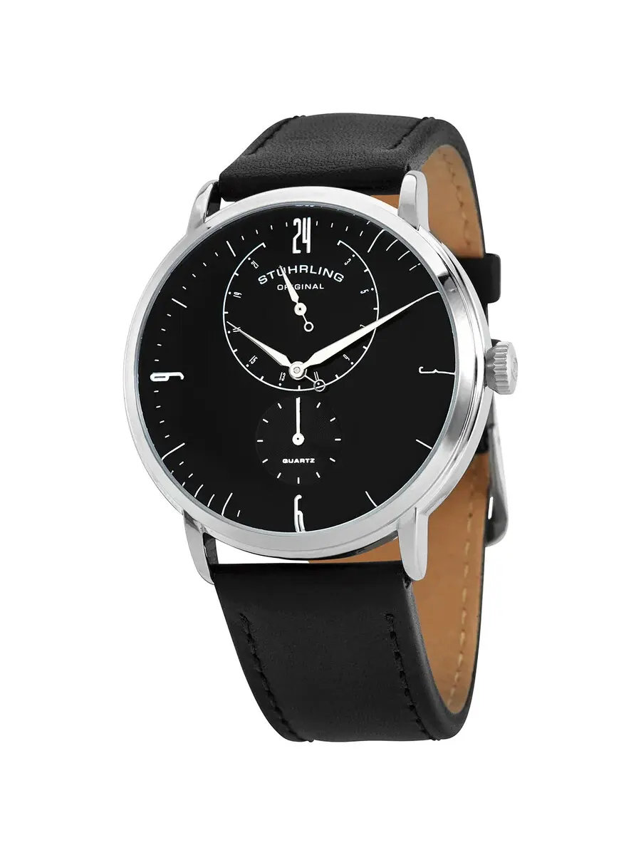 Мужские часы Stuhrling Original Symphony Quartz с черным циферблатом M13663