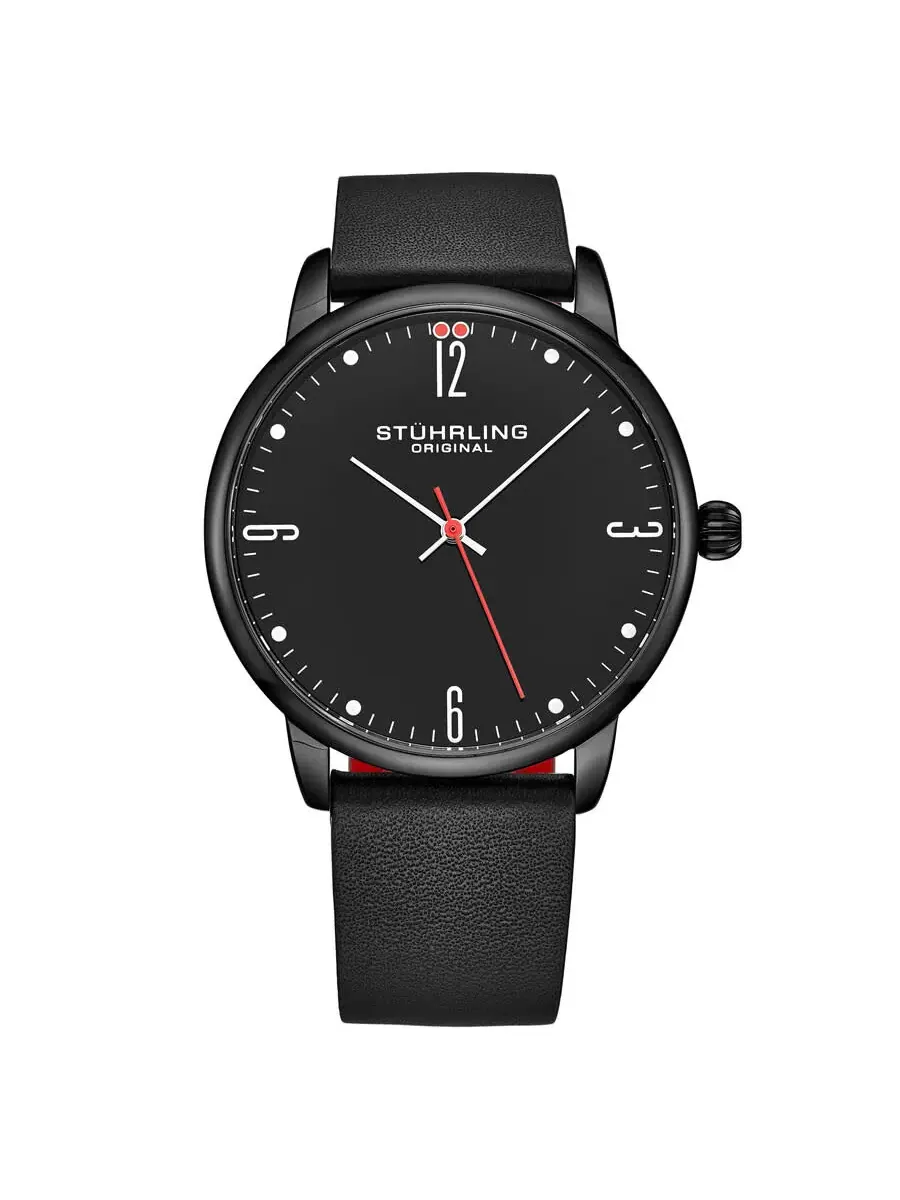 Мужские часы Stuhrling Original Symphony Quartz с черным циферблатом M16806