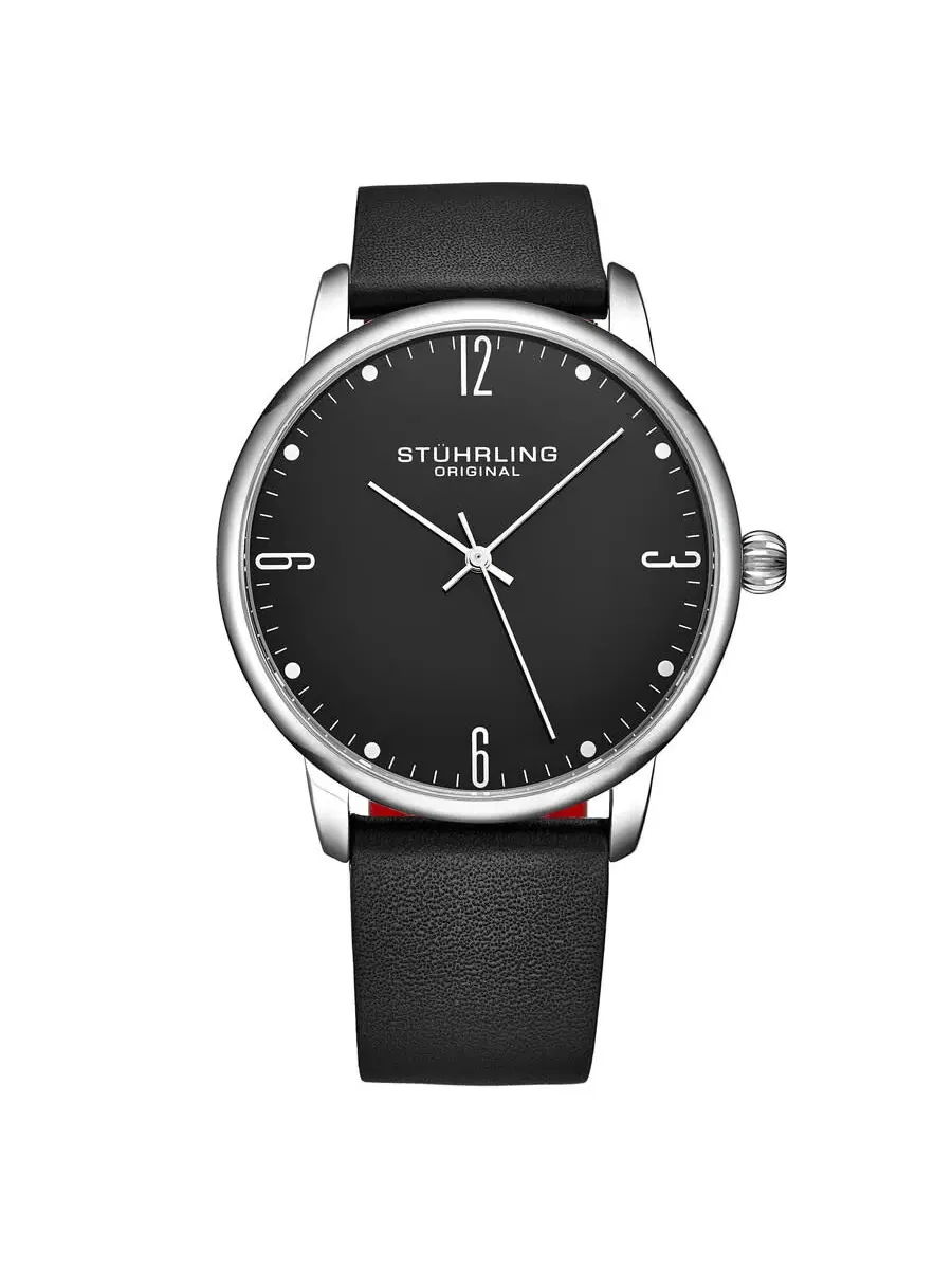 Мужские часы Stuhrling Original Symphony Quartz с черным циферблатом M16825