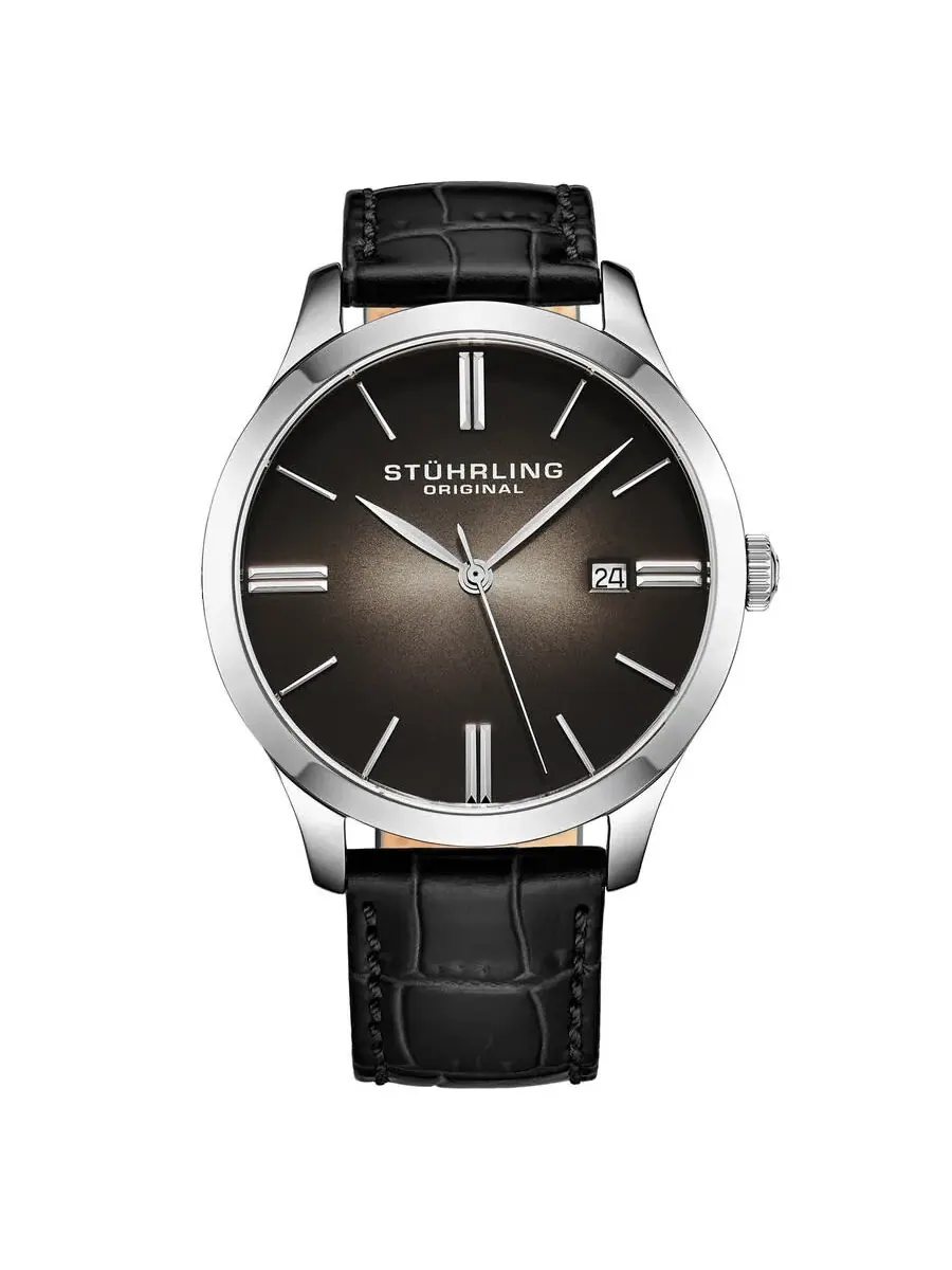 Мужские кварцевые часы Stuhrling Original Symphony с черным циферблатом, модель M17015