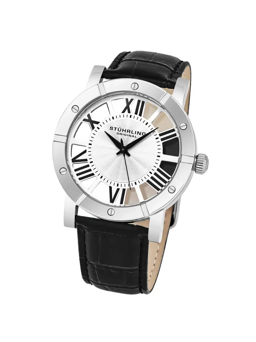 Мужские часы Stuhrling Original Symphony Quartz с серебристым циферблатом M17962
