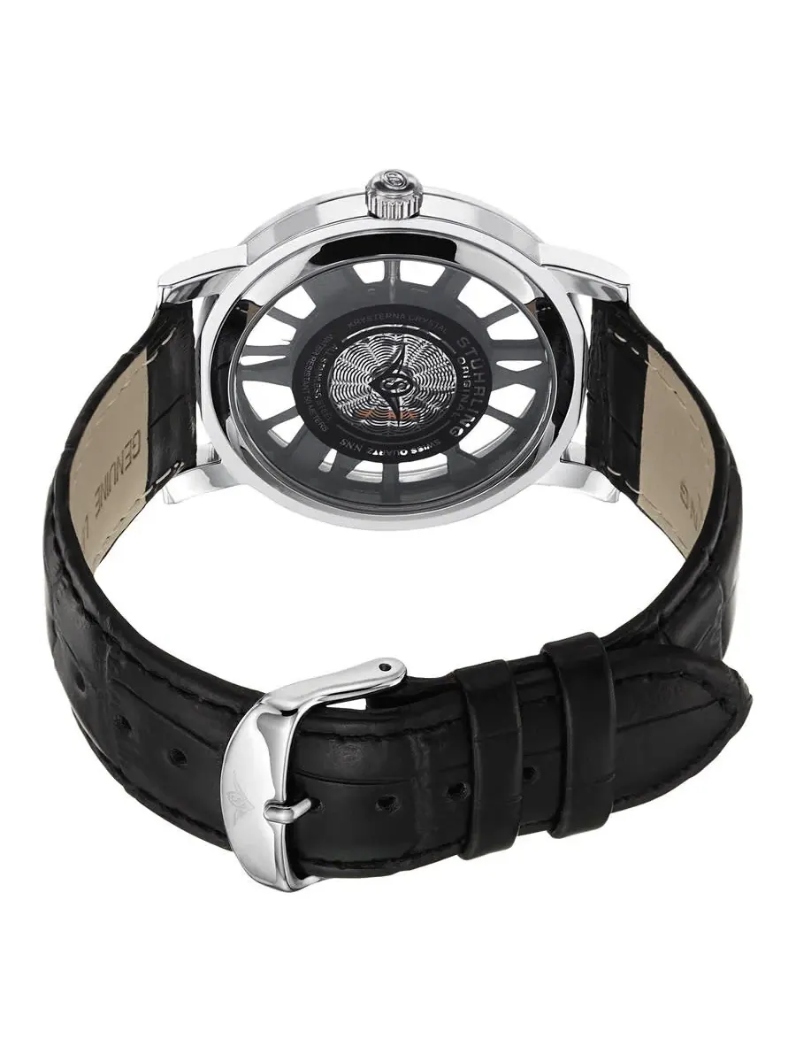 Мужские часы Stuhrling Original Symphony Quartz с серебристым циферблатом M17962 — изображение 2 из 7, оттенок серебряный