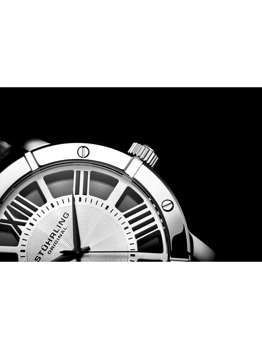 Мужские часы Stuhrling Original Symphony Quartz с серебристым циферблатом M17962 — изображение 3 из 7, оттенок серебряный
