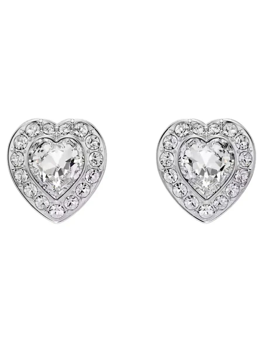 Серьги-гвоздики Swarovski Ariana Grande x Swarovski в форме сердца — белый