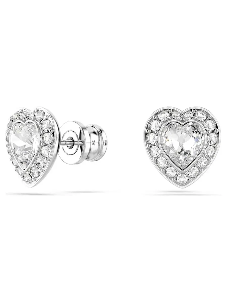 Серьги-гвоздики Swarovski Ariana Grande x Swarovski в форме сердца — изображение 2 из 3, оттенок белый