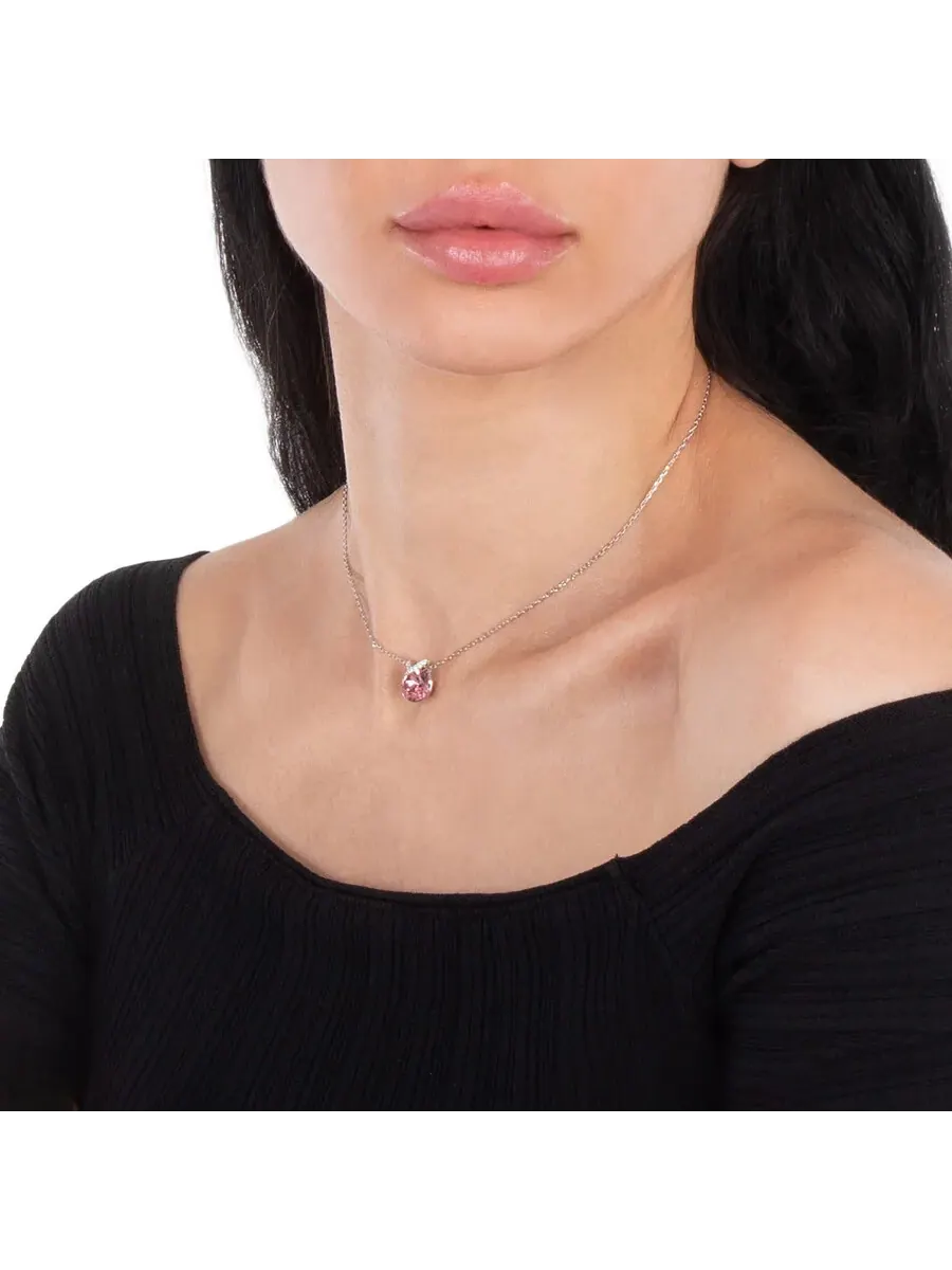 Подвеска Swarovski Bella Pink круглой огранки V — изображение 2 из 4, оттенок розовый