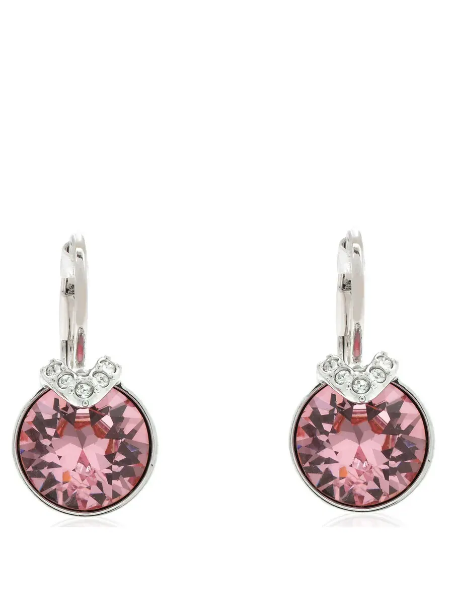 Серьги Swarovski Bella с V-образным подвесом с родиевым покрытием
