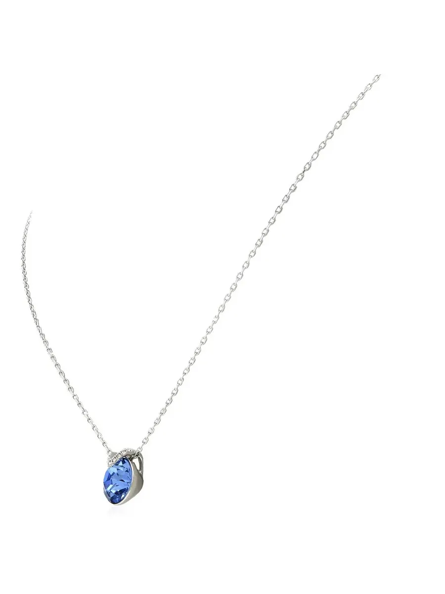 Подвеска-ожерелье Swarovski Bella в форме буквы V с родиевым покрытием — изображение 3 из 4, оттенок синий