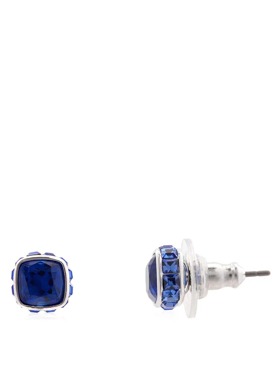 Серьги-гвоздики Swarovski с камнем-созвездием сентября, родий — изображение 3 из 4, оттенок синий