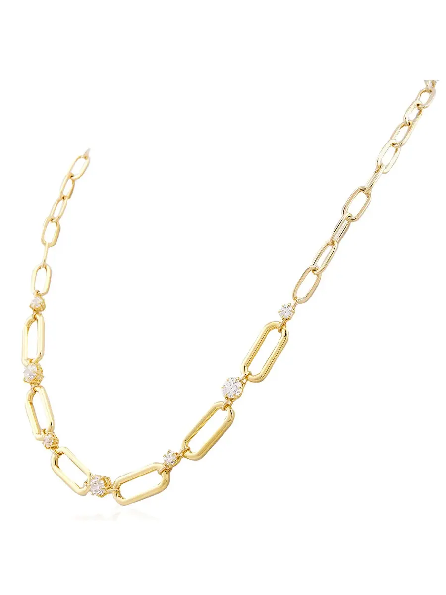 Ожерелье Swarovski Constella, цепочка, золотое, блестящее белое — изображение 3 из 4, оттенок белый